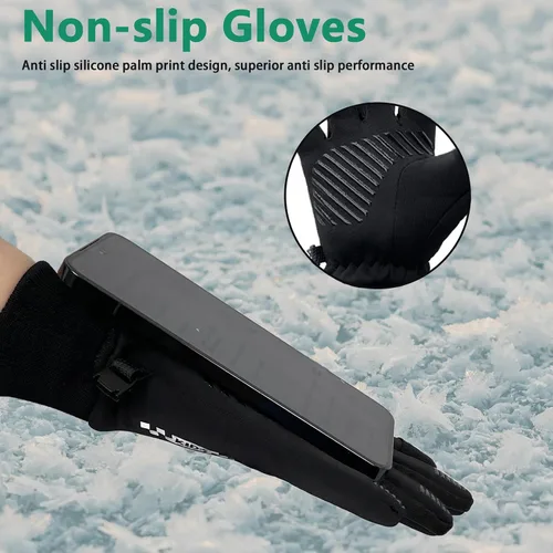 Miniatura 4 de Guantes de ciclismo de invierno para niños y niñas, guantes de ciclismo para pantalla táctil, impermeables, térmicos, guantes deportivos para niños