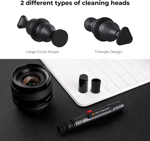 Miniatura 5 de K&F CONCEPT Bolígrafo profesional de limpieza de lentes con cepillo suave, bolígrafo de limpieza de lentes de cabeza de carbono compatible