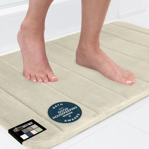 Gorilla Grip - Alfombra de baño de espuma viscoelástica de 24 x 17 pulgadas, original, de primera calidad, suave, absorbente, gruesa, lavable a