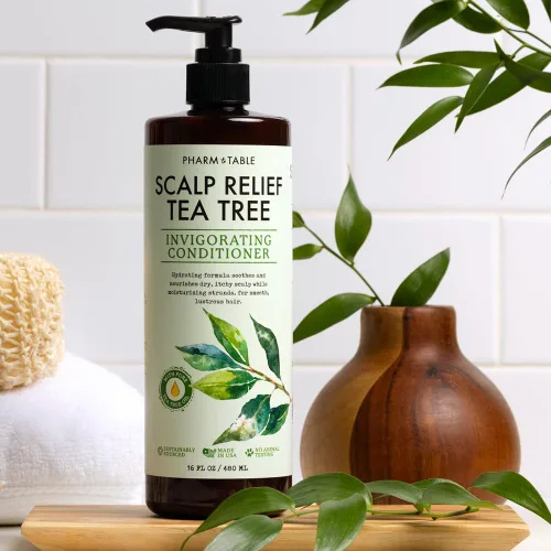 Miniatura 3 de PHARM TO TABLE Acondicionador de árbol de té para hombres y mujeres, desenredante el cabello y alivio calmante del cuero cabelludo, infundido