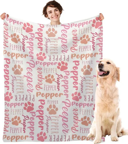 Miniatura 33 de Manta personalizada para perros con nombre – Manta personalizada para perros grandes, medianos y pequeños, manta suave y acogedora, regalo