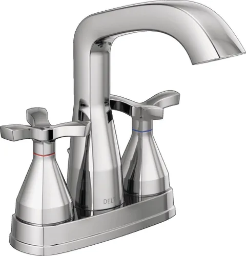 Miniatura 10 de Delta Faucet Stryke - Grifo de baño negro mate, grifo de baño central con asas cruzadas, tecnología de sello de diamante, ensamblaje de drenaje
