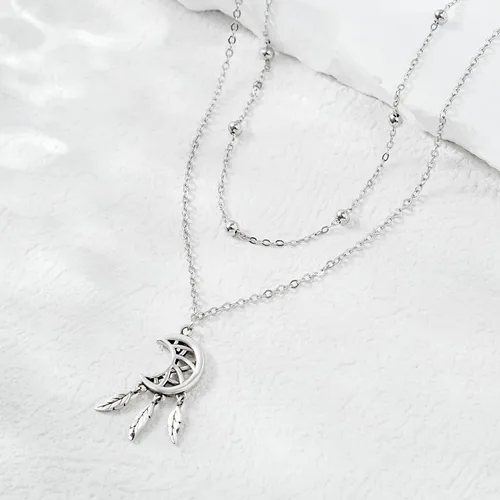 Miniatura 74 de CHIC & ARTSY Tobilleras delicadas de plata de ley S925 para verano, pulsera de tobillo ajustable multicapa para playa, joyería de pie para mujer