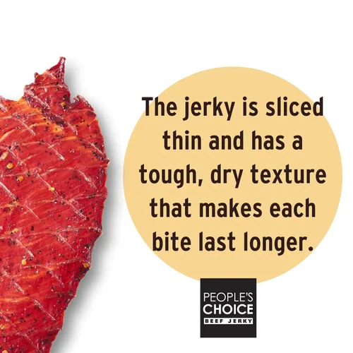 Miniatura 3 de People's Choice Beef Jerky – Losa Grande Caliente y Picante – Músculo Entero, Rebanadas Finas, Textura de Carne Seca en Losa – 9g de Proteína por