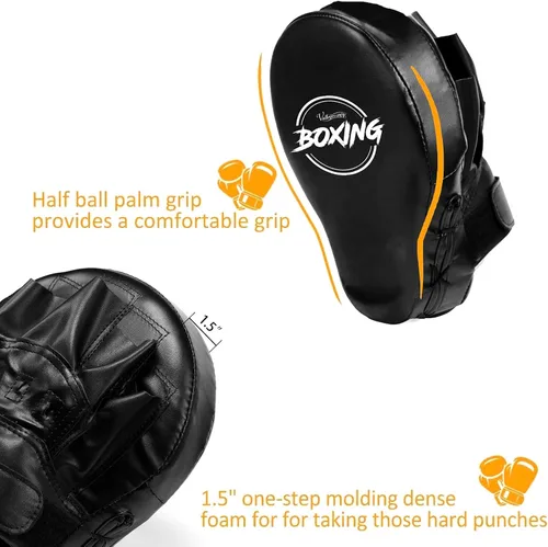 Miniatura 6 de Valleycomfy - Manoplas de boxeo curvadas de piel sintética para entrenamiento