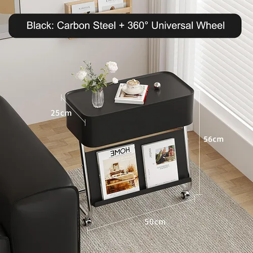 Miniatura 6 de Mesa Auxiliar Sofá Salon con Ruedas Mesa Para Cama Pequeña Mesita Portatil Bandeja Sofá Mesas en C para Espacios Pequeños Multifuncional para Sala