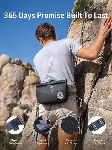 Miniatura 4 de niphean Riñonera impermeable IPX7 con cierre magnético con una sola mano, bolsa seca impermeable duradera, para kayak, remo, crucero en la playa