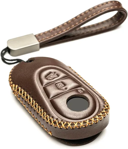 Miniatura 9 de Vitodeco Funda de cuero genuino para llavero inteligente compatible con Mercedes-Benz Clase C, Clase S, GLC, EQB SUV, EQS Sedan, EQS SUV, EQE Sedan