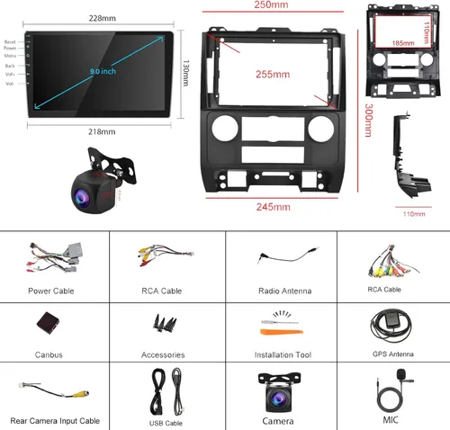 Miniatura 7 de Estéreo de coche Android para Ford Escape/Kuga y Mazda Tribute 2007-2012 - CarPlay con cable/inalámbrico y Android Auto, radio de pantalla táctil