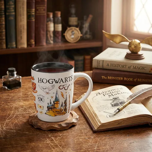 Miniatura 6 de Silver Buffalo Harry Potter Hogwarts Destination - Taza de cerámica curvada jumbo de 25 onzas