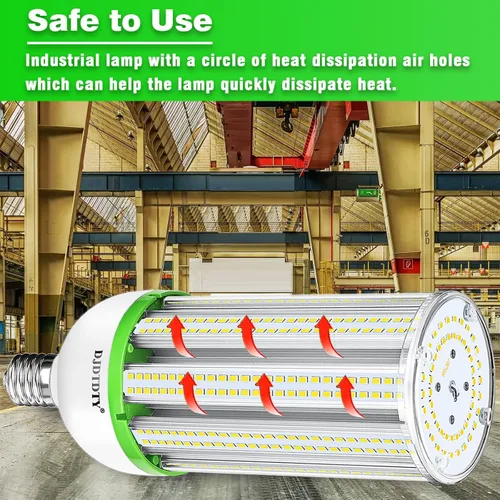 Miniatura 6 de Bombilla LED de maíz de 100 W, 15000 lúmenes, 5000 K, gran área, luz blanca fría, E26/E39, base mediana para exteriores, interiores, garaje