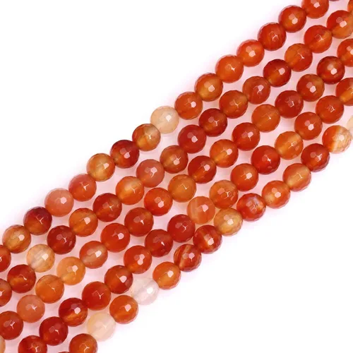 GEM-Inside - Cuentas sueltas de cornalina roja naranja facetada de 0.236 pulgadas (0.236 in), cuentas de energía natural para hacer joyas, redondas,