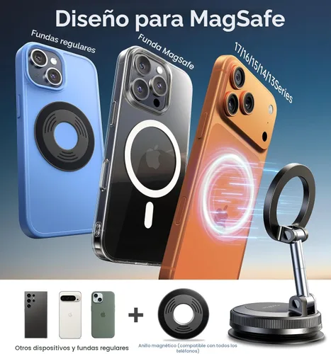 Miniatura 8 de Coolpow【Más Nuevo Soporte Magnético de Teléfono al Vacío para Automóvil Soporte de Montaje【Succión de Vacío Móvil】carmount 2.0 Magsafe Soporte