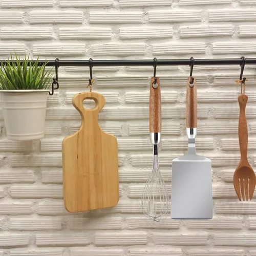 Miniatura 7 de Espátula de acero inoxidable con mango de madera, volteador de panqueques antiadherente, aleta de huevo frito para cocinar, freír, asar a