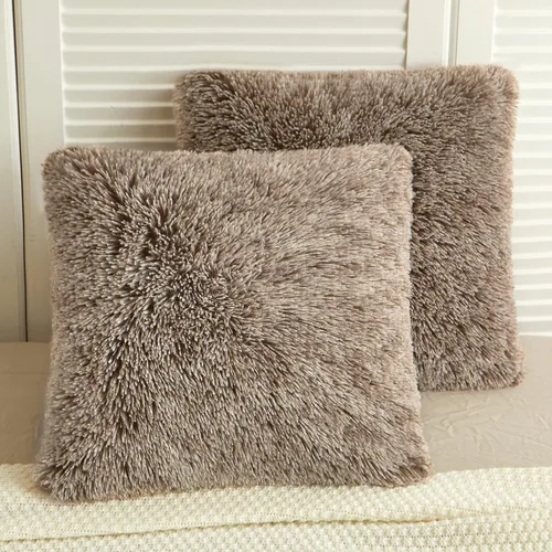 Miniatura 12 de LIFEREVO Paquete de 2 fundas de almohada de piel sintética esponjosa, fundas de almohada cuadradas de 18 x 18 pulgadas, fundas de almohada Blanco