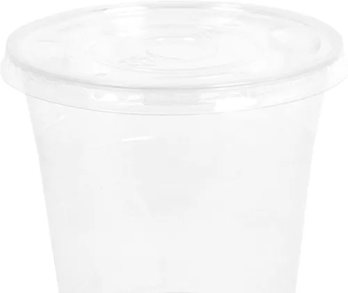 Miniatura 2 de Planet+ Tapas de ácido poliláctico 100% compostables para vasos fríos transparentes de 9/12/16/20/24 onzas, estilo plano, estuche de 1000