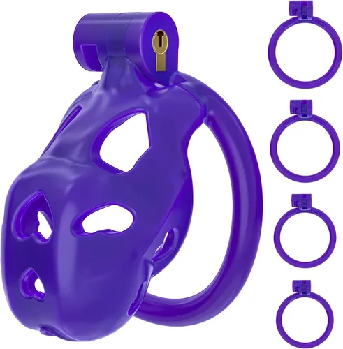 Miniatura 10 de Love 1.0 - Jaula de castidad – Dispositivo de castidad masculina de resina ligera con bloqueo invisible, equipo de bondage para hombres, diseño