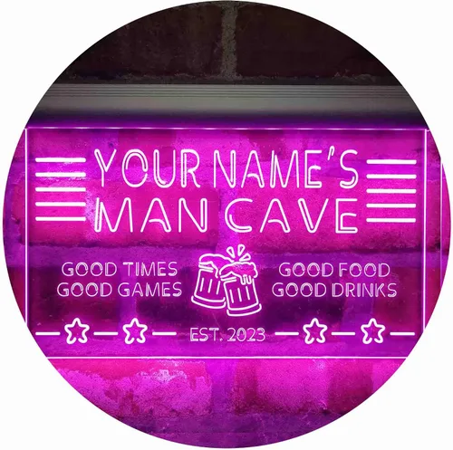 Miniatura 19 de ADVPRO Letrero de neón LED multicolor personalizado con texto en inglés "Man Cave Home Bar Est. Year", 32 x 24 pulgadas st4s86-x0012a-tm-c Varios