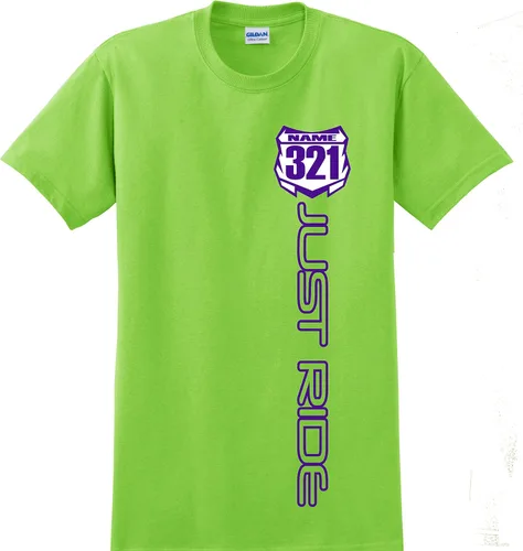 Miniatura 7 de JUST RIDE Motocross Número Placa Camisa MX Moto Personalizada Kawi Verde Lima KX