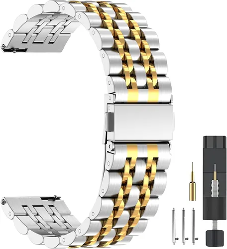 Miniatura 6 de ZPJPPLX Correa Universal de Liberación Rápida para Reloj, Correas de Metal de Acero Inoxidable de 18mm 20mm 22mm para Samsung Galaxy Watch 6/5/4/3