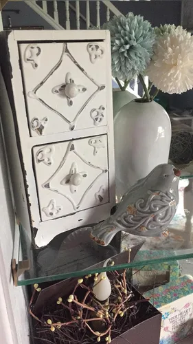 Miniatura 7 de Figura de pájaro de cerámica con acabado envejecido, decoración del hogar, juego surtido de 3