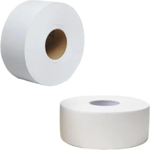 EcoQuality Paquete de 6 rollos de papel higiénico de baño de 2 capas de 9 pulgadas de diámetro, blanco, 1000 pies por rollo, dispensador de papel