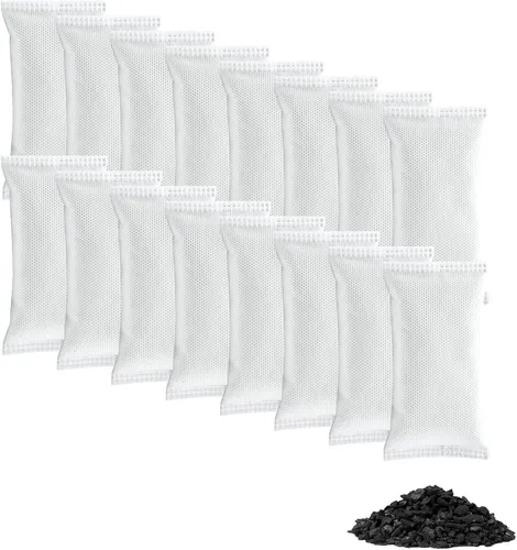 Paquete de 16 bolsas desodorizantes para zapatos, absorbente de olores de carbón activado, desodorante de armario, eliminador de olores fuertes para