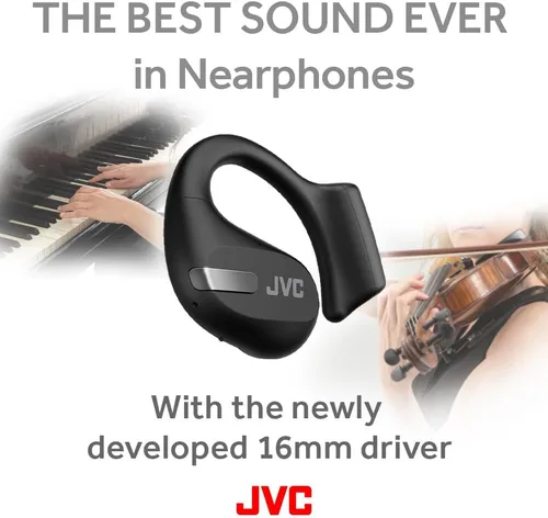 Miniatura 6 de JVC Nearphones Auriculares inalámbricos de oreja abierta con controladores grandes de 0.63 pulgadas para un sonido potente, uso de una sola oreja