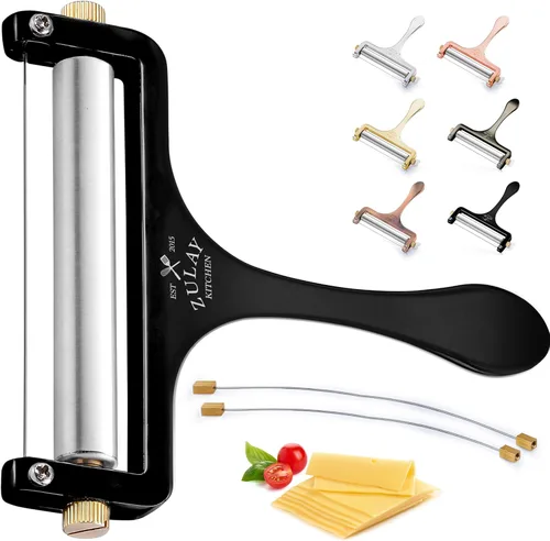 Miniatura 10 de Zulay Kitchen Cortador de queso de alambre de acero inoxidable, cortador de queso de mano ajustable con 2 cables adicionales, afeitadora de queso