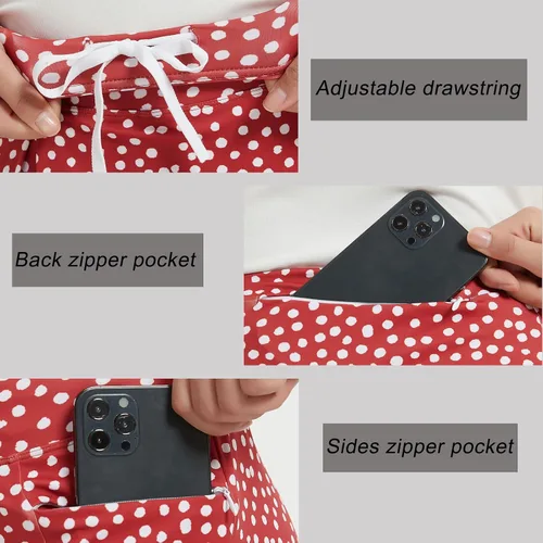 Miniatura 18 de NOOYME Falda pantalón de 28 pulgadas para mujer con 3 bolsillos, modesta, longitud hasta la rodilla, atlética, midi