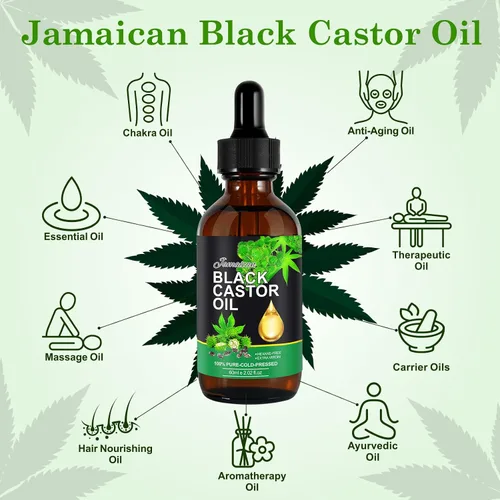 Miniatura 10 de Aceite de ricino negro jamaicano, aceite de ricino orgánico prensado en frío sin refinar, aceite de ricino natural puro para el crecimiento