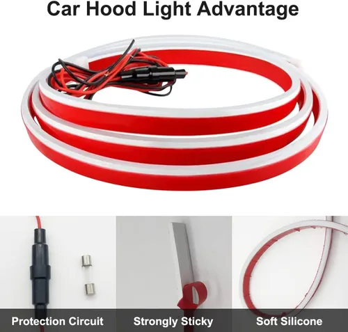 Miniatura 5 de Tira de luz para capó de automóvil, tira de luces LED flexibles para exteriores, 71 pulgadas, impermeable, luz diurna para automóviles, camiones