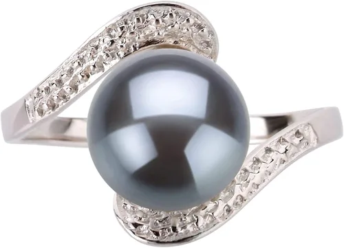 Miniatura 2 de Chantel - Anillo de perlas cultivadas de plata de ley 925 de 9 a 0.394in, color negro