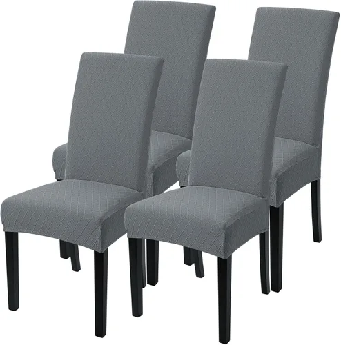 Miniatura 15 de SearchI Juego de 4 fundas para sillas de comedor, elásticas con estampado floral, fundas deslizables para sillas Parsons de spandex, removibles