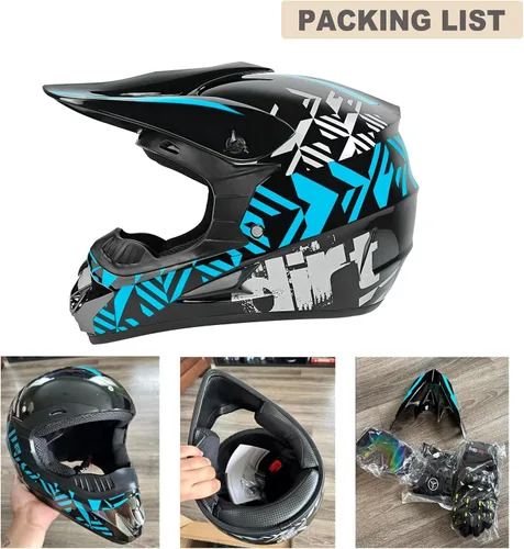 Miniatura 7 de Cascos de Dirt Bike para Jóvenes de Moda para Niños, Motocross, Motocicleta, BMX, ATV, Todoterreno, Cuatro Ruedas, Cascos Integrales para Bicicleta