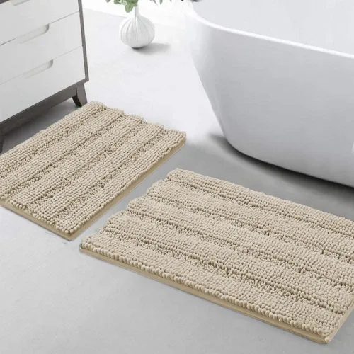Miniatura 80 de Turquoize Alfombras de Baño de Chenilla Peludas Alfombra de Baño Antideslizante Gruesas Alfombras Peludas para Baño Chenilla Juego de Alfombra