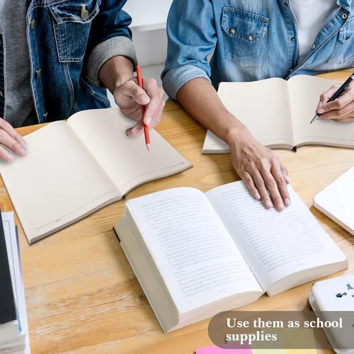 Miniatura 6 de SATINIOR - Paquete de 5 cuadernos A4 grandes, diario de 360 páginas, tapa dura de cuero suave, cuadernos con papel grueso rayado para escribir, Gris