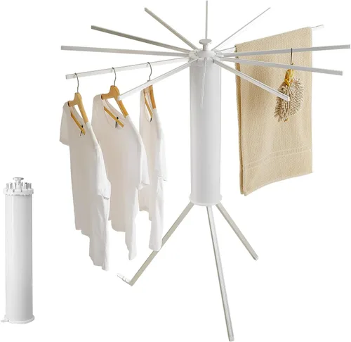 Miniatura 15 de JOOM Trípode de Secado de Ropa, Perchero Portátil y Plegable para Ahorro de Espacio, Perchero de Secado de Ropa para Lavandería - Perchero de Ropa