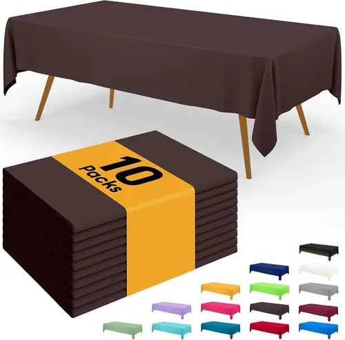 Miniatura 72 de Smiry - Juego de 6 manteles desechables, 54 x 78 pulgadas, manteles impermeables rectangulares para fiestas, cubierta de mesa de plástico