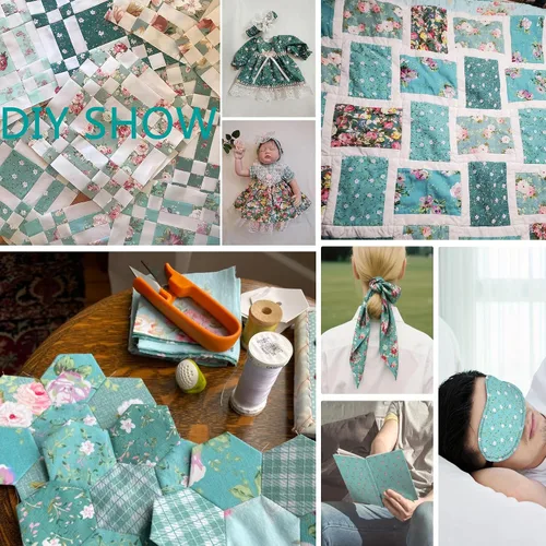 Miniatura 3 de Green Fat Quarters - Paquetes de tela de edredón precortado, 18 x 22 pulgadas (floral verde)