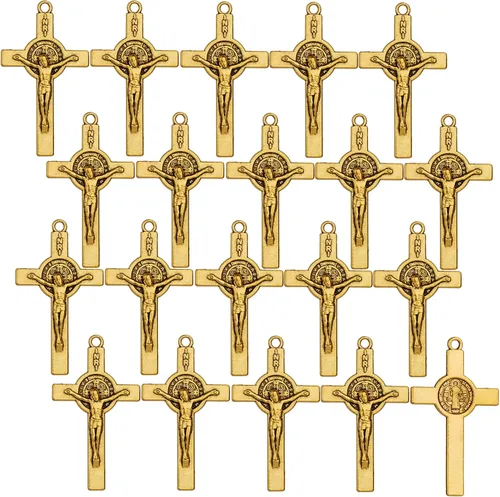 Miniatura 8 de Medalla milagrosa/San Benito/Crucifijo Crucifijo Colgantes para DIY Rosario Collar Joyería Fabricación de Cuentas de Oración Medalla Nuestra