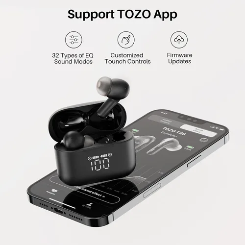 Miniatura 8 de TOZO T20 Wireless Earbuds with Independent Design, Dual Mic Noise Cancellation
