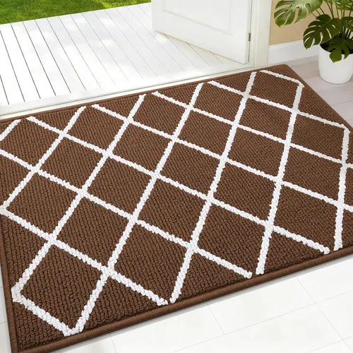 Miniatura 15 de Finchitty Alfombra para Puerta Interior, Resistente a la Suciedad y Absorbente, de Perfil Bajo, Antideslizante, Lavable, Alfombras de Piso