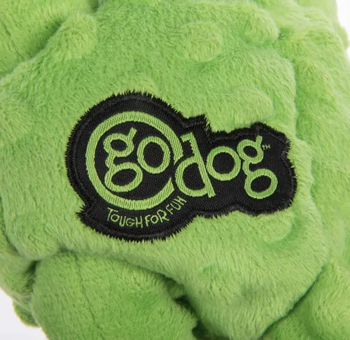 Miniatura 10 de Juguete para perro de felpa resistente, goDog Crazy Tugs sasquatches con tecnología Chew Guard , Lime Monkey, L, Lime Mono - Verde