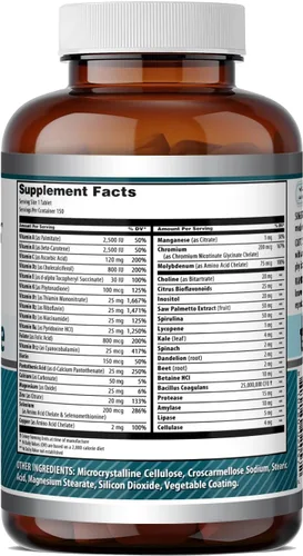 Miniatura 5 de Amazing Formulas One - Suplemento multivitamínico para hombre, a base de alimentos, 150 tabletas, mezcla perfecta de vitaminas, minerales