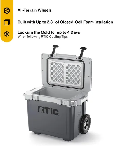 Miniatura 2 de RTIC - Enfriador con ruedas ultraligero de 22 cuartos de galón con asa, caja de hielo portátil aislada para playa, bebidas, camping, picnic, pesca