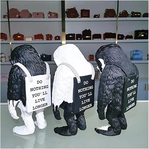 Miniatura 6 de Escultura de mesa, adornos de escritorio de moda, figurita de decoración de arte, accesorios de estatua de mono, decoración de arte callejero