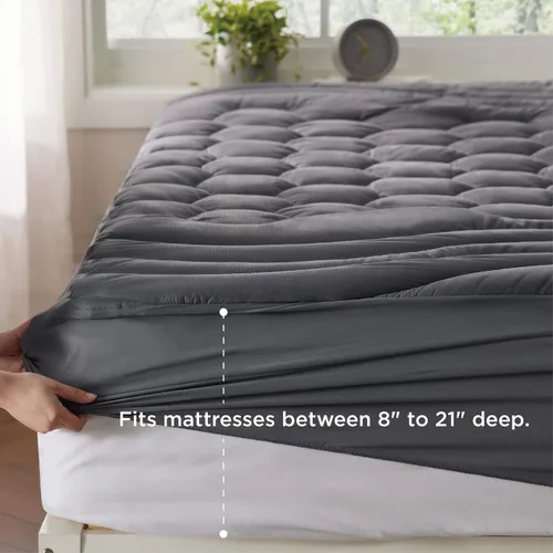 Miniatura 11 de Bedsure Protector de colchón beige individual XL – Cubrecolchón suave para dormitorio universitario, protector de cama individual extra largo