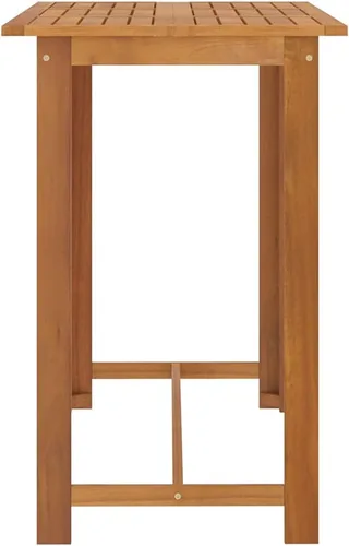 Miniatura 5 de Ensemble de Bar de Jardin 9 Pièces en Bois d'Acacia Massif Gris, Table Rectangulaire et 8 Tabourets avec Coussin Amovible Pour Terrasse, Jardin, Grey