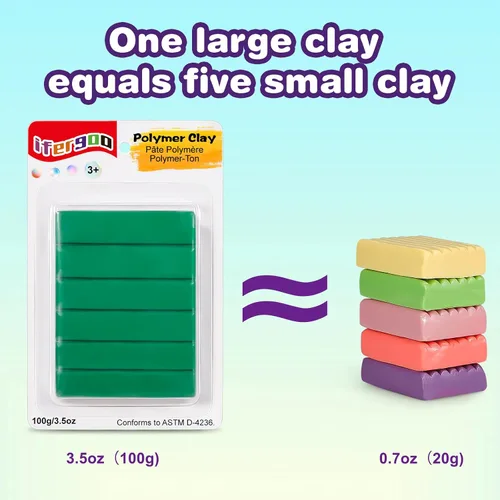 Miniatura 5 de ifergoo Arcilla polimérica, 3.53 onzas (3.53 onzas) de arcilla modelo horneada para esculpir, bricolaje, creación artística y proyectos escolares